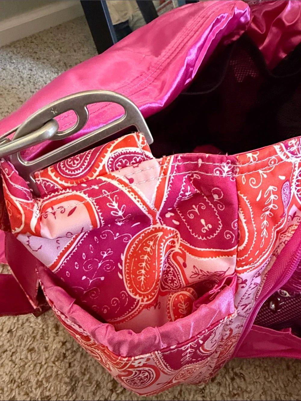 Ju-Ju-Be Pink and Orange Paisley Shoulder/Crossbody Diaper Bag
